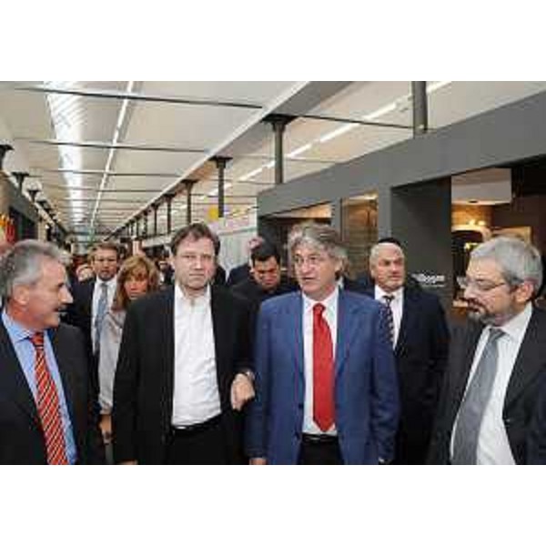 Renzo Tondo (Presidente Friuli Venezia Giulia) all'inaugurazione della 55a edizione di "Casa Moderna" con Furio Honsell (Sindaco Udine), alla Fiera di Udine. (Udine 27/09/08)