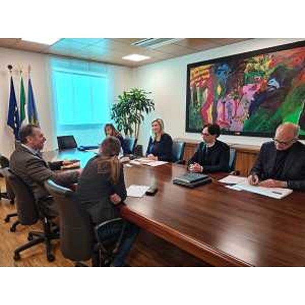 Un momento dell'incontro tra l'assessore Amirante e il gruppo Hhla a Udine - Un momento dell'incontro tra l'assessore Amirante e il gruppo Hhla a Udine