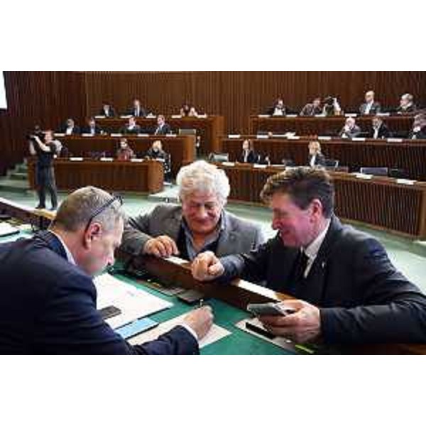 L'assessore Fvg alle Risorse agroalimentari, Stefano Zannier, con Elia Miani e Alberto Budai (Lega) - L'assessore Fvg alle Risorse agroalimentari, Stefano Zannier, con Elia Miani e Alberto Budai (Lega)