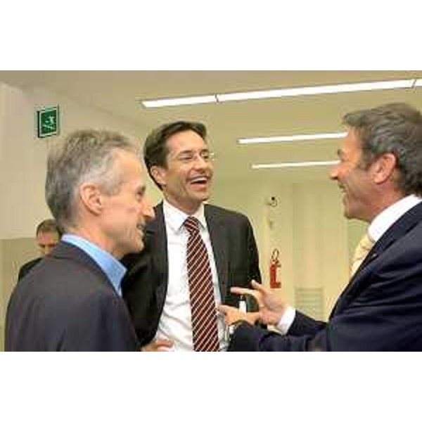 Riccardo Illy (Presidente della Regione Friuli Venezia Giulia), Gasser, Joerg Haider (Presidente della Carinzia). (Udine, 27/10/04)