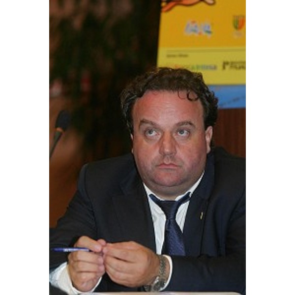 Silvano Del Zotto (Sindaco di Lignano Sabbiadoro) alla presentazione di EYOF Lignano 2005. (Roma, 23/09/04)