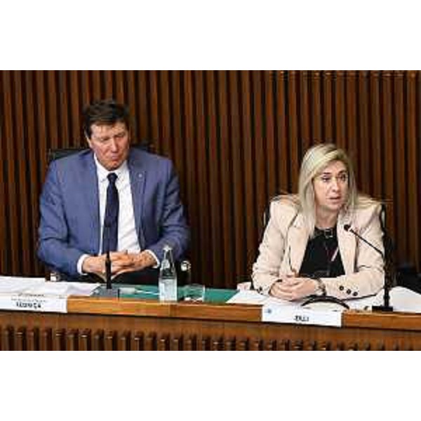 Il presidente della IV Commissione, alberto Budai (Lega) e l'assessore Fvg a Infrastrutture e Territorio, Cristina Amirante - Il presidente della IV Commissione, alberto Budai (Lega) e l'assessore Fvg a Infrastrutture e Territorio, Cristina Amirante