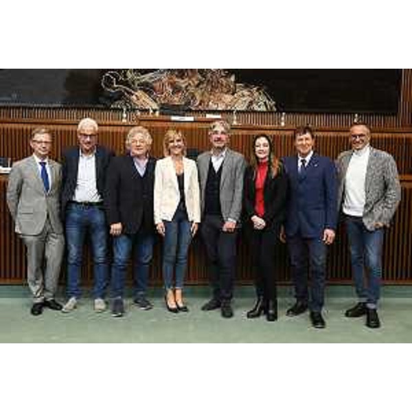 Consiglieri del gruppo della Lega in una foto scattata al termine di una recente seduta di Consiglio - Consiglieri del gruppo della Lega in una foto scattata al termine di una recente seduta di Consiglio