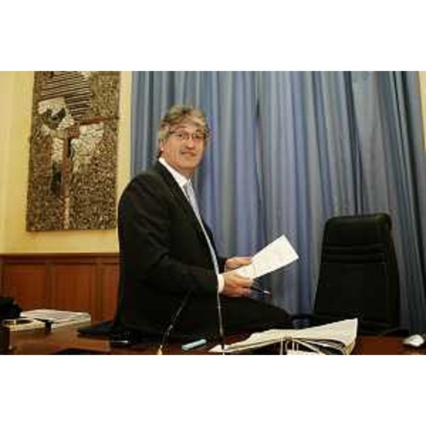 Renzo Tondo (Presidente Friuli Venezia Giulia) alla conferenza stampa di presentazione della Conferenza “International Desk Italy-South Est Europe”, a Roma. (Roma 08/10/08) 