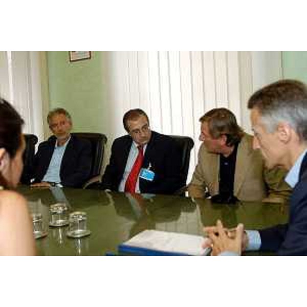 Riccardo Illy (Presidente della Regione Friuli Venezia Giulia), Gianfranco Pizzolito (Sindaco di Monfalcone), Giorgio Brandolin (Presidente della Provincia di Gorizia). (Trieste, 29/07/04)