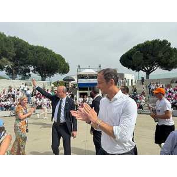 L'arrivo del governatore Fedriga con il ministro Valditara - L'arrivo del governatore Fedriga con il ministro Valditara