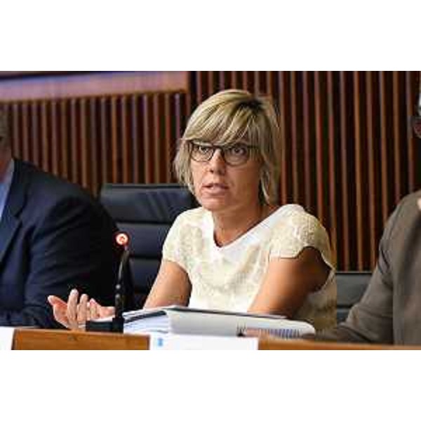 L'assessore Fvg alle Finanze, Barabra Zilli, durante l'intervento in I Commissione integrata - L'assessore Fvg alle Finanze, Barabra Zilli, durante l'intervento in I Commissione integrata