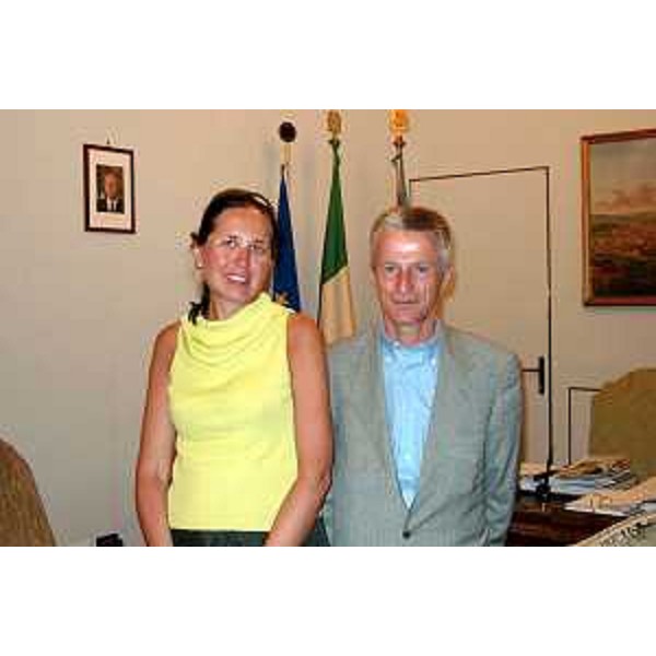 Riccardo Illy (Presidente della Regione Friuli Venezia Giulia) e Michela Del Piero (nuovo Assessore regionale alle finanze). (Trieste, 05/07/04)
