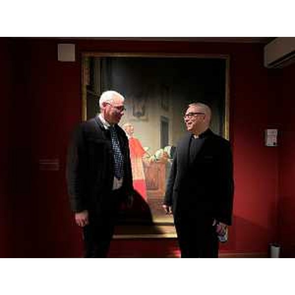Il presidente Bordin (a sinistra nella foto) con don Alessio Geretti - Il presidente Bordin (a sinistra nella foto) con don Alessio Geretti