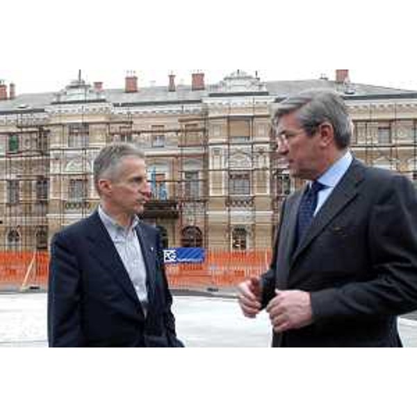 Riccardo Illy (Presidente della Regione Friuli Venezia Giulia) e Pietro Lunardi. (Gorizia, 06/04/04)