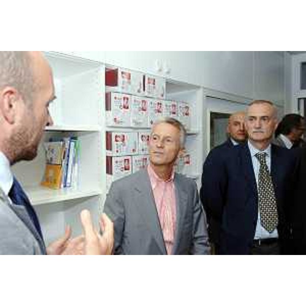 Riccardo Illy (Presidente Regione Friulii Venezia Giulia) con Sergio Cecotti (Sindaco di Udine) all'inaugurazione del nuovo Istituto di Genomica Applicata avvenuta al Parco Scientifico e Tecnologico "Luigi Danieli". (Udine 15/09/06)