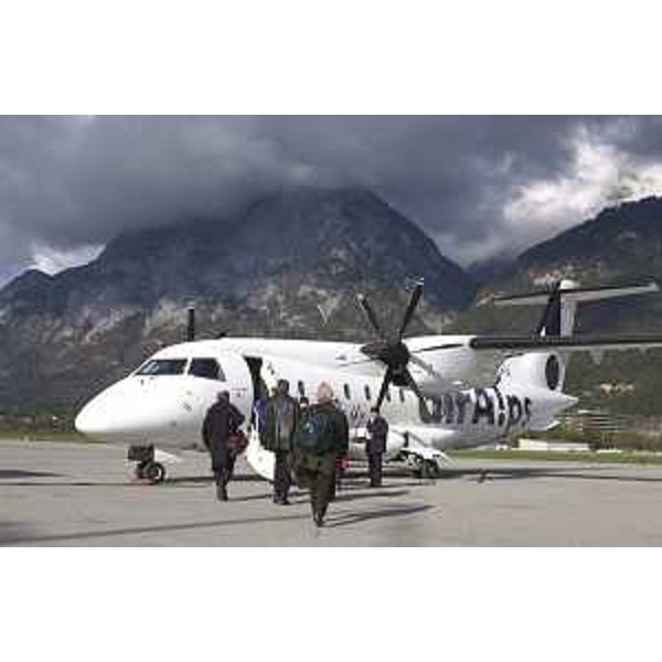 Un turboelica della airAlps, Compagnia aerea per la copertura della rotta Milano Malpensa / Aeroporto regionale del Friuli Venezia Giulia Ronchi dei Legionari.