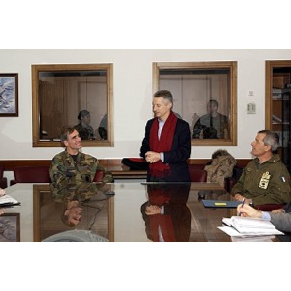Riccardo Illy (Presidente Friuli Venezia Giulia) in visita alla Base aerea di Aviano. (Aviano 21/01/04)