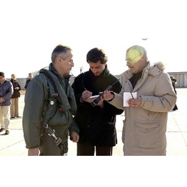 Riccardo Illy (Presidente Friuli Venezia Giulia) in visita alla Base aerea di Aviano. (Aviano 21/01/04)