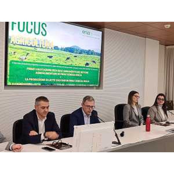 L'assessore Stefano Zannier alla presentazione dei due rapporti dell'Agenzia regionale per lo sviluppo rurale aventi su "Prime valutazioni 2024 sull'andamento del settore agroalimentare in Friuli Venezia Giulia" e "Produzione di latte vaccino in Friuli Venezia Giulia" - L'assessore Stefano Zannier alla presentazione dei due rapporti dell'Agenzia regionale per lo sviluppo rurale aventi su "Prime valutazioni 2024 sull'andamento del settore agroalimentare in Friuli Venezia Giulia" e "Produzione di latte vaccino in Friuli Venezia Giulia"