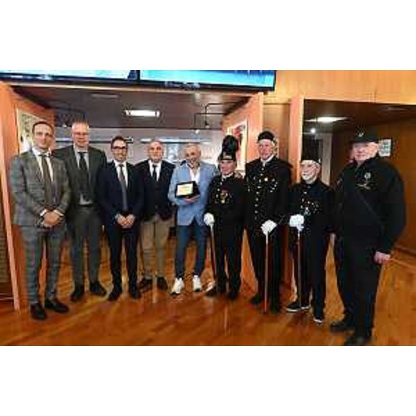 Un momento dell'inaugurazione della mostra sulla Storia della miniera di Raibl nei Passi perduti del Consiglio regionale a Trieste - Un momento dell'inaugurazione della mostra sulla Storia della miniera di Raibl nei Passi perduti del Consiglio regionale a Trieste