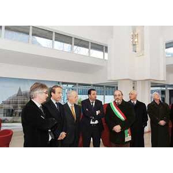 Renzo Tondo (Presidente Friuli Venezia Giulia), Andrea Ronchi (Ministro Politiche europee) e Marlino Peresson (Sindaco Arta Terme) al Centro termale di Arta Terme. (Arta Terme 04/12/08)