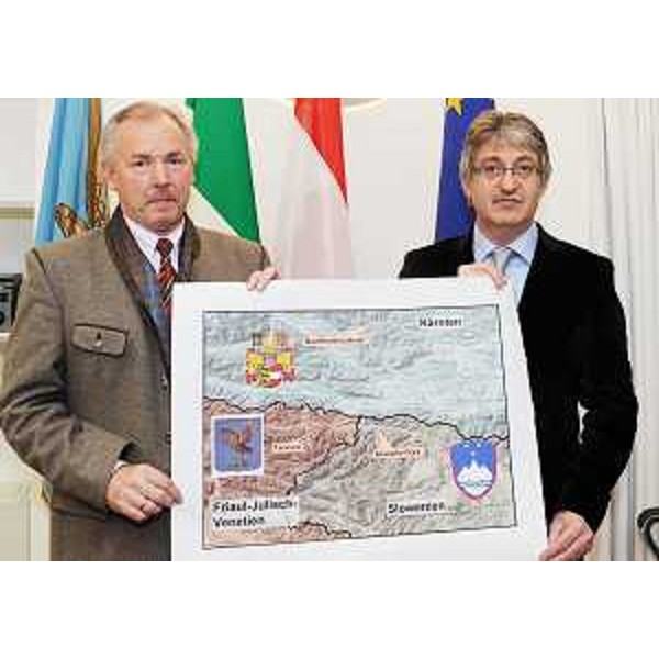 Gerhard Doerfler (Governatore Carinzia) e Renzo Tondo (Presidente Friuli Venezia Giulia) nella sede del Consorzio per lo Sviluppo Industriale di Tolmezzo - CO.S.IN.T (Tolmezzo 06/12/08)