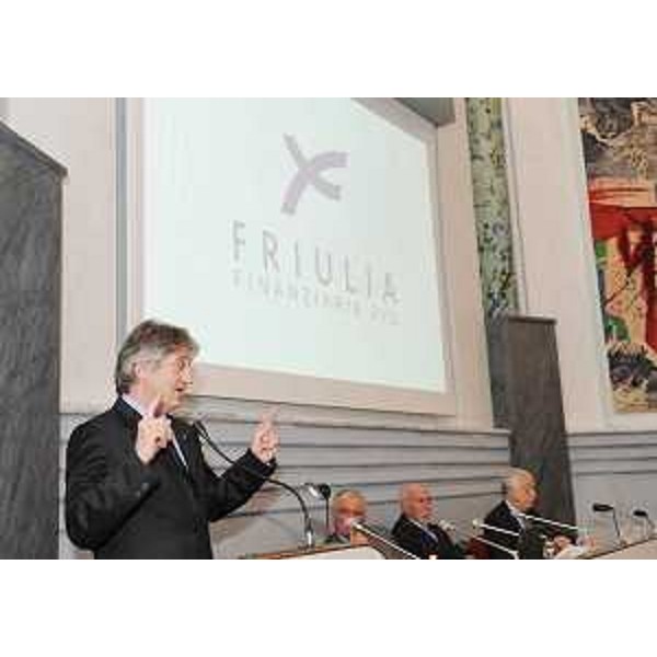 Renzo Tondo (Presidente Friuli Venezia Giulia) all'Assemblea dei soci di Friulia, a Trieste. (Trieste 18/12/08)