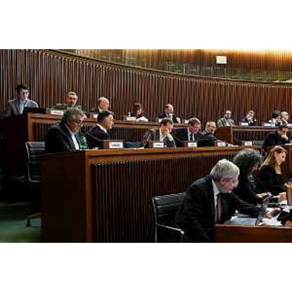 I consiglieri delle Opposizioni in Aula durante una seduta del Cr - I consiglieri delle Opposizioni in Aula durante una seduta del Cr