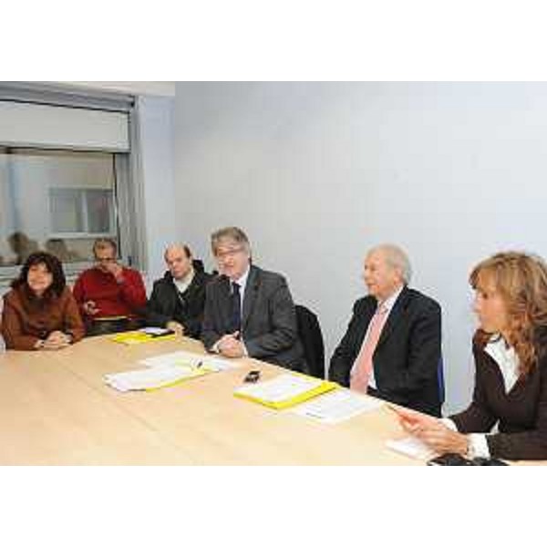 Vladimir Kosic (Assessore regionale Salute e Protezione sociale), Renzo Tondo (Presidente Friuli Venezia Giulia) ed Ettore Romoli (Sindaco Gorizia) all'ospedale di Gorizia. (Gorizia 19/01/09)