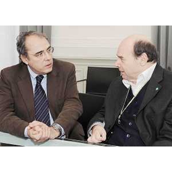 Secondo Guaschino (Direttore Dipartimento Ostetricia e Ginecologia Burlo Garofolo) e Vladimir Kosic (Assessore regionale Salute) nella sede della Regione a Trieste. (Trieste 21/01/09)