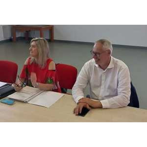 Il presidente del Cr Fvg, Mauro Bordin, accanto all'assessore Cristina Amirante durante l'incontro di Torviscosa - Il presidente del Cr Fvg, Mauro Bordin, accanto all'assessore Cristina Amirante durante l'incontro di Torviscosa