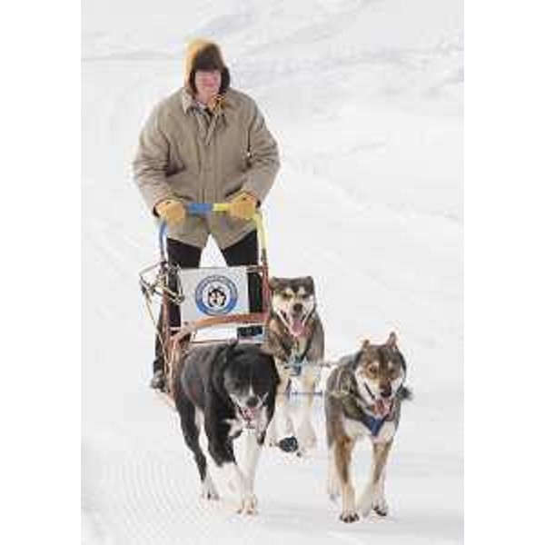 Renzo Tondo (Presidente Friuli Venezia Giulia) nel corso della visita alla Scuola Internazionale Mushing di Fusine, sede nazionale della federazione Italiana Musher Sleddog Sport (FIMSS). (Fusine 26/01/09)