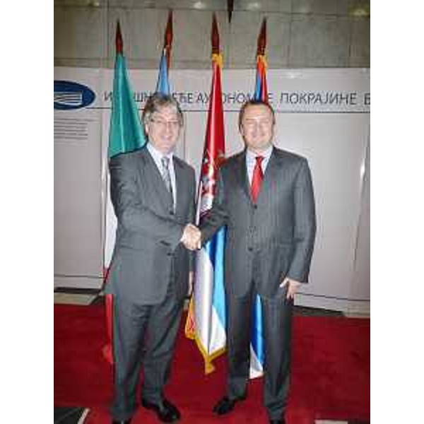 Renzo Tondo (Presidente Friuli Venezia Giulia) e Bojan Pajtic (Presidente Provincia autonoma di Vojvodina). (Novi Sad 29/01/09) 