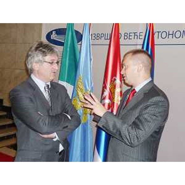 Renzo Tondo (Presidente Friuli Venezia Giulia) e Bojan Pajtic (Presidente Provincia autonoma di Vojvodina). (Novi Sad 29/01/09) 