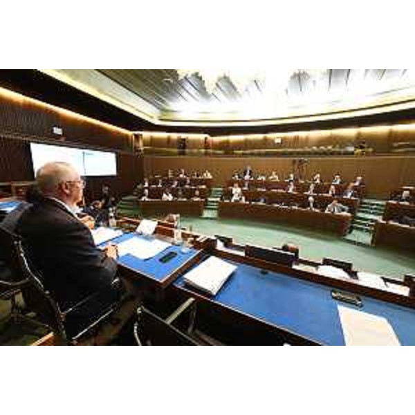 I lavori d'Aula coordinati dal presidente Mauro Bordin - I lavori d'Aula coordinati dal presidente Mauro Bordin