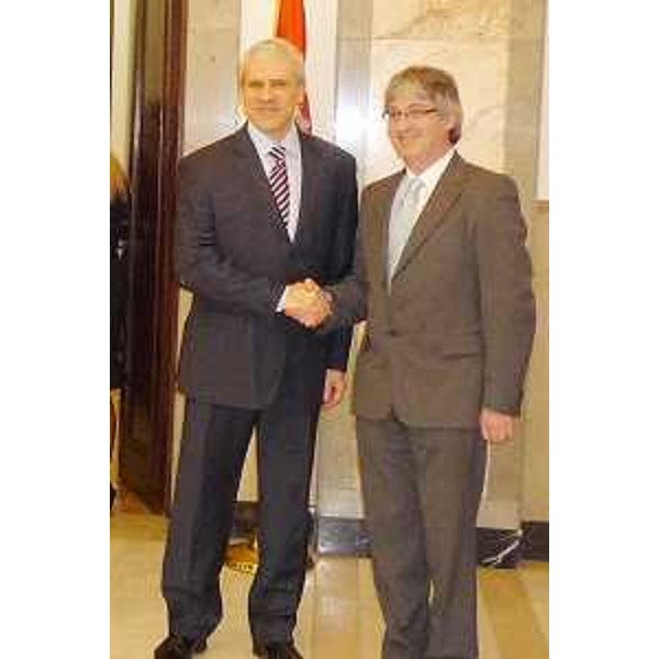 Boris Tadic (Presidente Repubblica serba) e Renzo Tondo (Presidente Friuli Venezia Giulia) a Belgrado. (Belgrado 30/01/09)