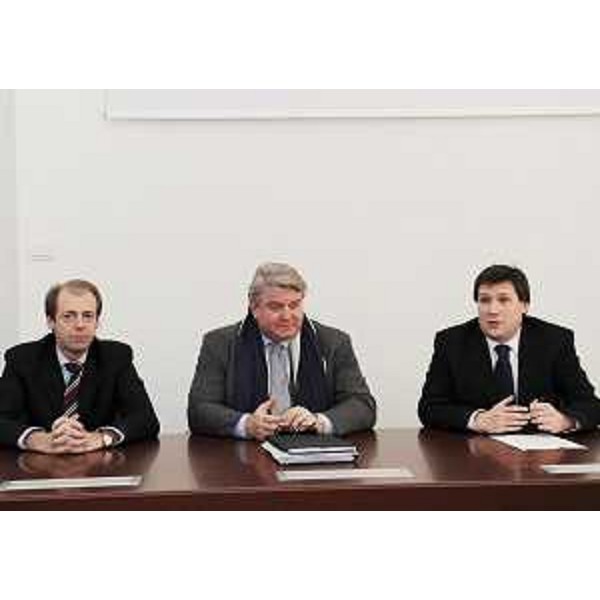 Ass. De Anna, F. Fregi (Microsoft), M. Balbi (Teorema) - Conferenza stampa "Nuove tecnologie per regione più produttiva"