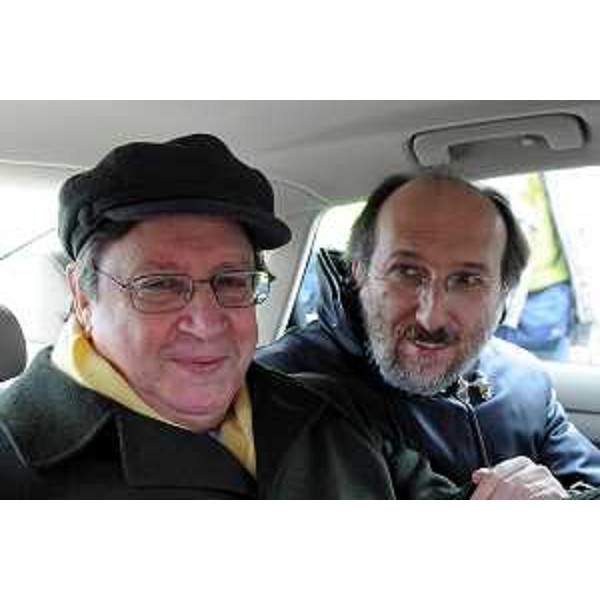 Riccardo Riccardi (Assessore regionale alla mobilità, energia ed infrastrutture di trasporto) e Giorgio Santuz (Presidente di Autovie Venete) alla cerimonia dell'inaugurazione del Passante di Mestre. (Bonisiolo, 08/02/09) 