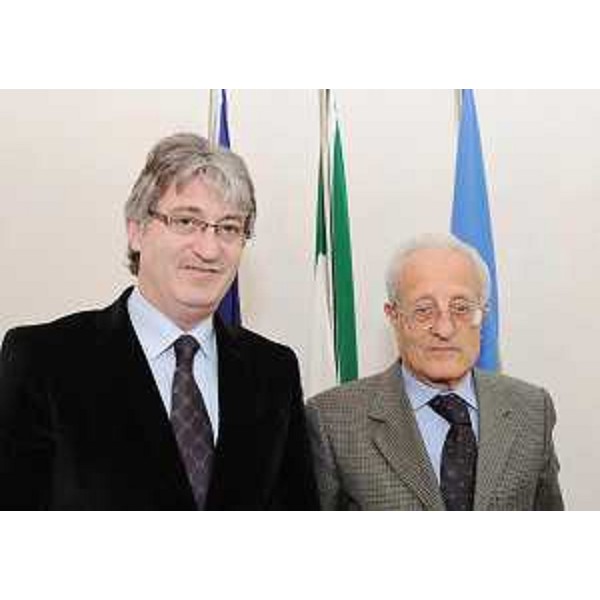Renzo Tondo (Presidente Friuli Venezia Giulia) e Antonio De Troia (Presidente Corte dei Conti Sezione controllo FVG) nella sede della Regione a Trieste. (Trieste 12/02/09) 