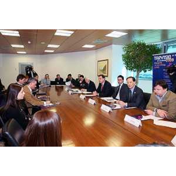 Luca Ciriani (Vicepresidente FVG e Comitato organizzatore) alla presentazione della Coppa del Mondo di sci alpino femminile in calendario a Tarvisio, al confine con Austria e Slovenia, dal 20 al 22 febbraio 2009. (Udine 14/02/09)