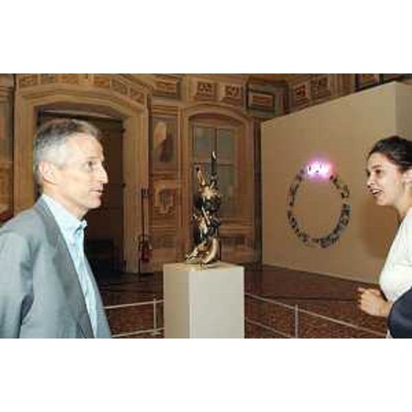 Illy (Presidente Friuli Venezia Giulia) visita la mostra "love/hate" in occasione della riunione giuntale a Villa Manin di Passariano. (Villa Manin 11/06/04)
