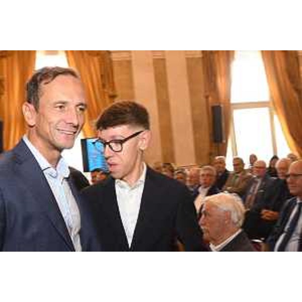 Il governatore del Friuli Venezia Giulia Massimiliano Fedriga insime a Matteo Parenzan, - Il governatore del Friuli Venezia Giulia Massimiliano Fedriga insime a Matteo Parenzan,