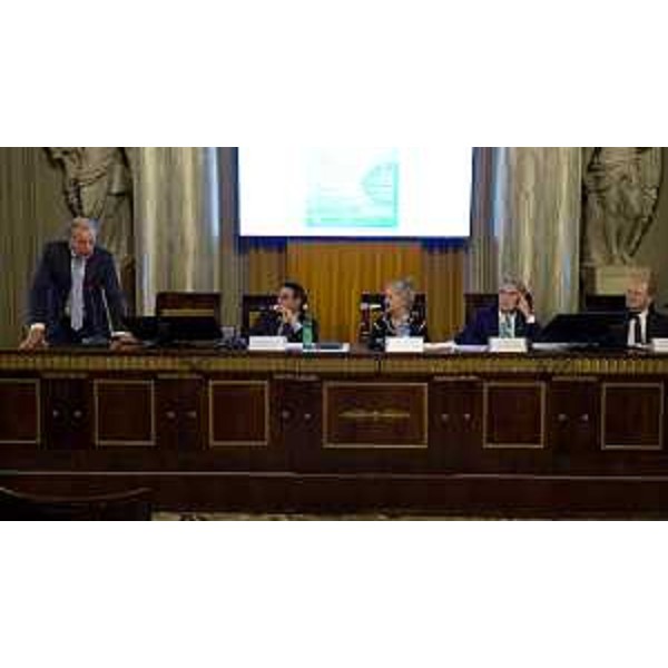 L'assessore Fabio Scoccimarro, a sinistra, durante il suo intervento al convegno in Camera di commercio a Trieste - L'assessore Fabio Scoccimarro, a sinistra, durante il suo intervento al convegno in Camera di commercio a Trieste