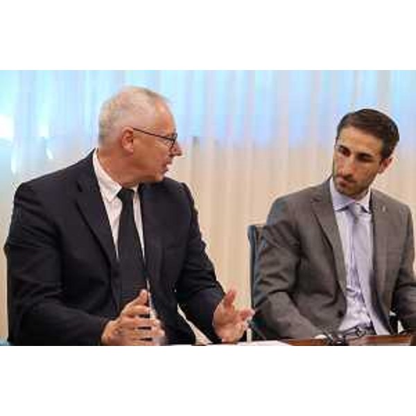 Il presidente Bordin, a sinistra nella foto, con il vicesindaco Trevisan - Il presidente Bordin, a sinistra nella foto, con il vicesindaco Trevisan