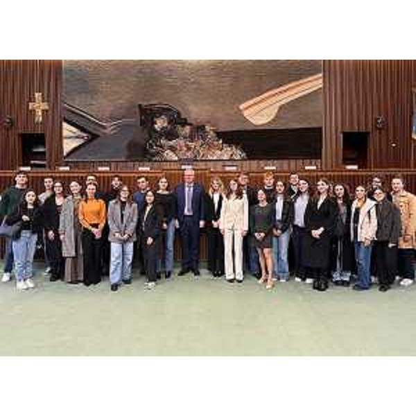 Foto di gruppo nell'aula del parlamentino di piazza Oberdan a Trieste - Foto di gruppo nell'aula del parlamentino di piazza Oberdan a Trieste
