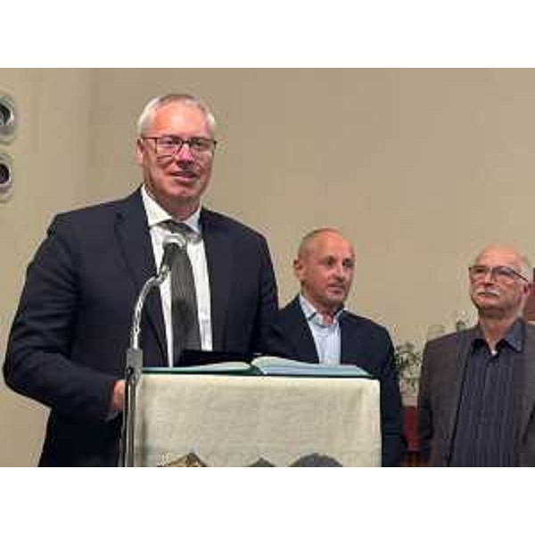 L'intervento del presidente Bordin nel corso della cerimonia - L'intervento del presidente Bordin nel corso della cerimonia