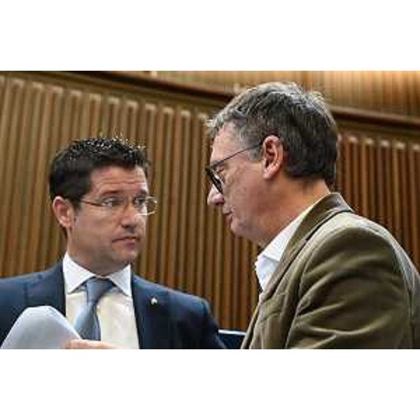 Da sinistra Markus Maurmair (FdI) e Carlo Bolzonello (Fp) - Da sinistra Markus Maurmair (FdI) e Carlo Bolzonello (Fp)