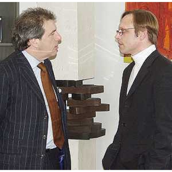 Isidoro Gottardo (Relatore Comitato delle Regioni) e Silvano Zilli (Unione italiana) nell'incontro per il parere sull'avvio del partenariato UE - Croazia, a Fiume. (Fiume 11/03/05)