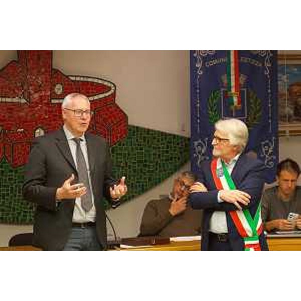 Il presidente del Cr Fvg, Mauro Bordin, e il sindaco di Lestizza, Edi Pertoldi - Il presidente del Cr Fvg, Mauro Bordin, e il sindaco di Lestizza, Edi Pertoldi