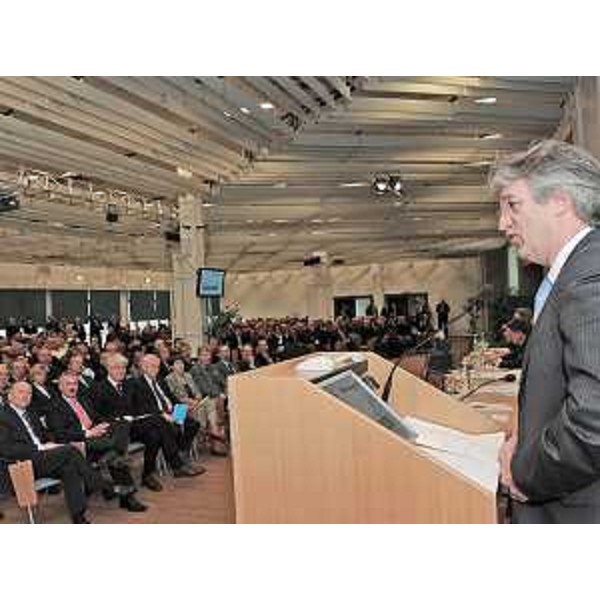 Renzo Tondo (Presidente Friuli Venezia Giulia) alla celebrazione del San Giuseppe Artigiano, alla Stazione Marittima di Trieste. (Trieste 28/03/09)