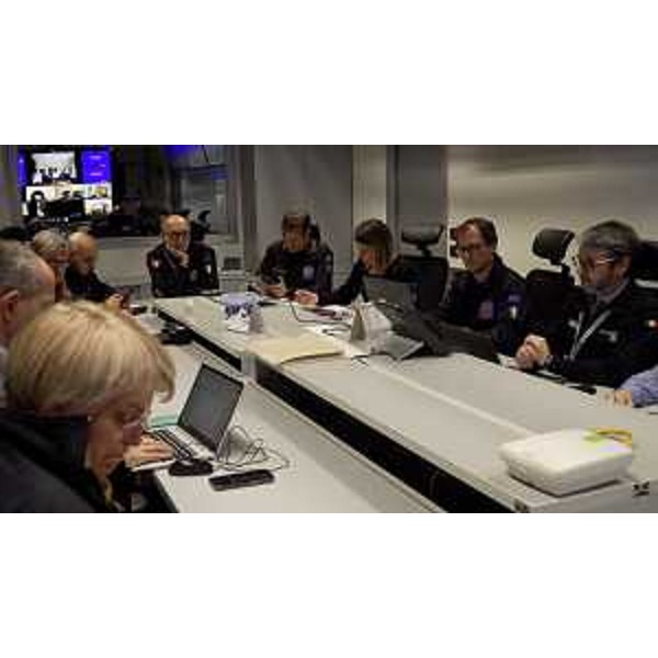 L'assessore Riccardo Riccardi alla riunione del Corem in collegamento dalla Protezione civile di Palmanova - L'assessore Riccardo Riccardi alla riunione del Corem in collegamento dalla Protezione civile di Palmanova