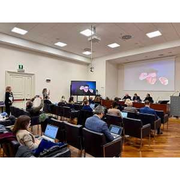 Un momento del videocollegamento dell'artista Refik Anadol da Los Angeles. - Un momento del videocollegamento dell'artista Refik Anadol da Los Angeles.