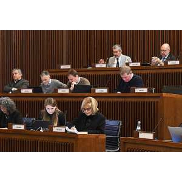 In alto, i consiglieri regionali Andrea Carli e Roberto Cosolini, in mezzo Francesco Martines, Massimo Mentil e Massimiliano Pozzo (Pd) - In alto, i consiglieri regionali Andrea Carli e Roberto Cosolini, in mezzo Francesco Martines, Massimo Mentil e Massimiliano Pozzo (Pd)