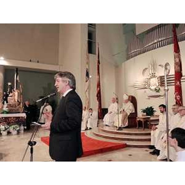 Renzo Tondo (Presidente Friuli Venezia Giulia) alle celebrazioni per il 250° anniversario della Madonna Addolorata nel Duomo di San Giorgio di Nogaro. (San Giorgio di Nogaro 03/04/09)